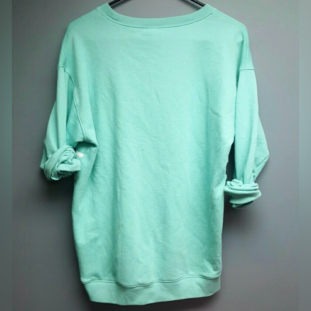 Victoria's Secret PINK Mint Blue Green Collegiate Oversized Tunic Sweatshirt - Picture 6 of 7
